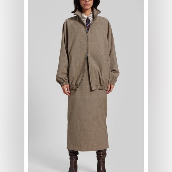 THE FRANKIE SHOP - BAXTER HOUNDSTOOTH TRACK JACKET - BEIGE size S - Picture 4 of 16